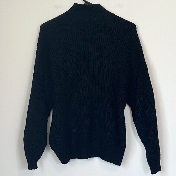 Vince Camuto Black Oversized Knit Sweater - Size: Extra Small - Picture 6 of 7